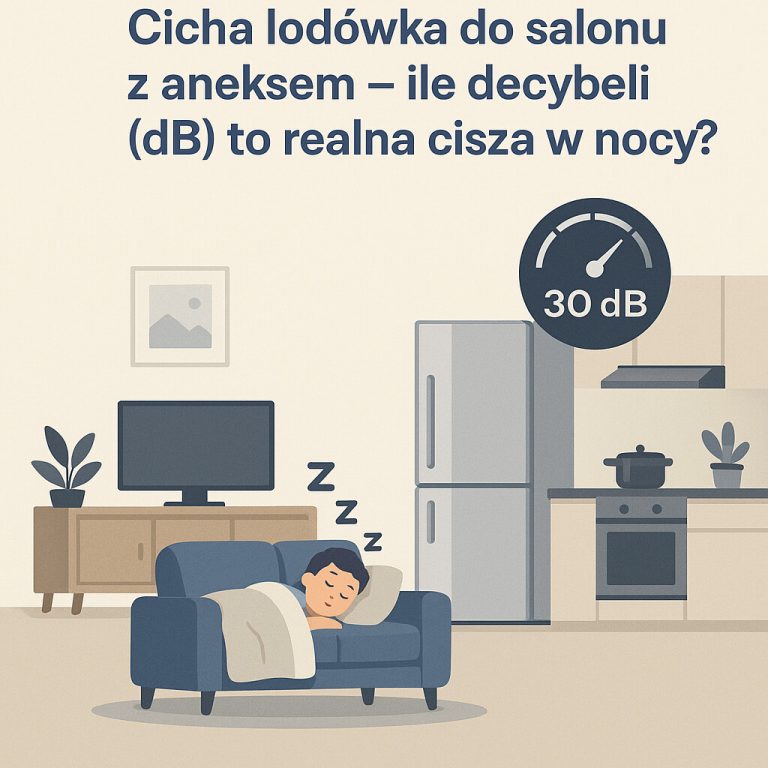 Cicha lodówka do salonu z aneksem – ile decybeli (dB) to realna cisza w nocy