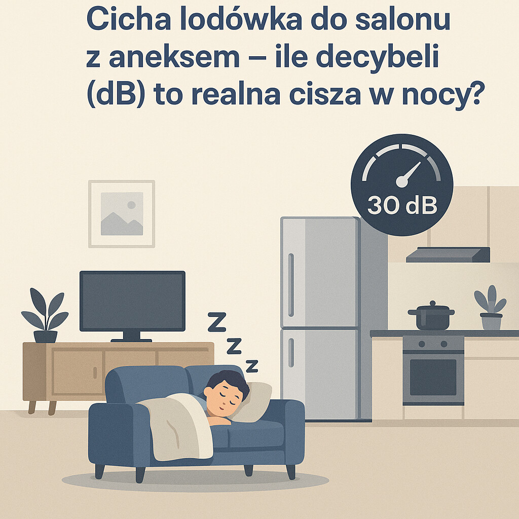 Cicha lodówka do salonu z aneksem – ile decybeli (dB) to realna cisza w nocy