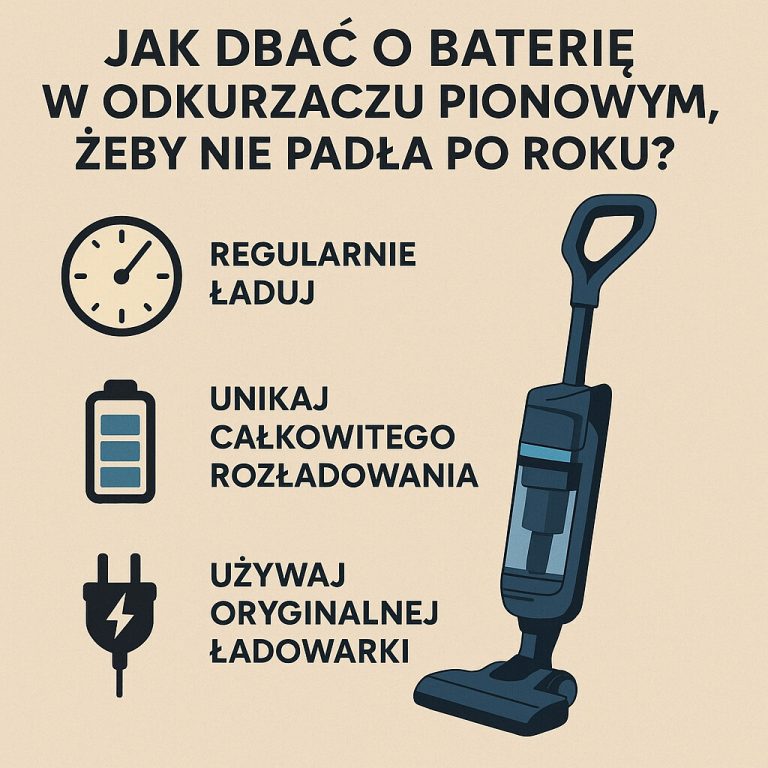 Jak dbać o baterię w odkurzaczu pionowym, żeby nie padła po roku