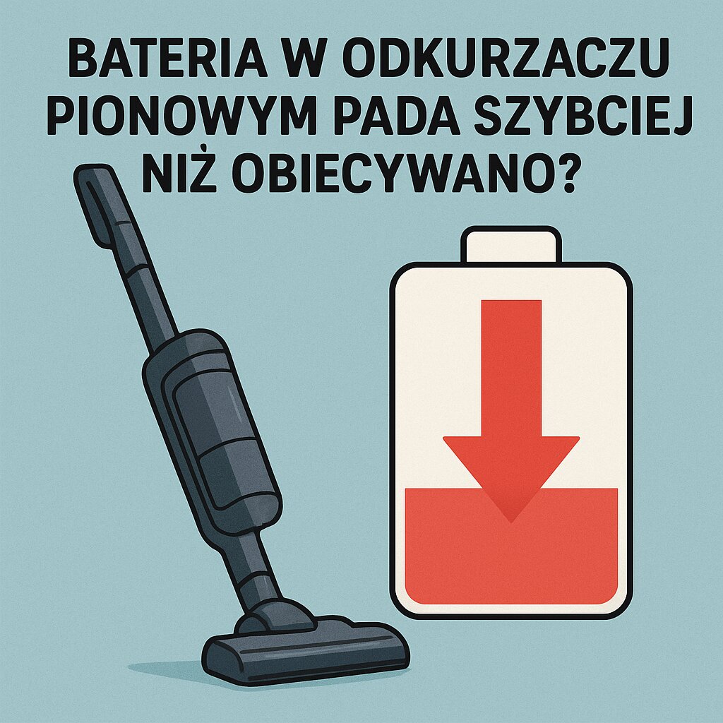 Bateria w odkurzaczu pionowym pada szybciej niż obiecywano