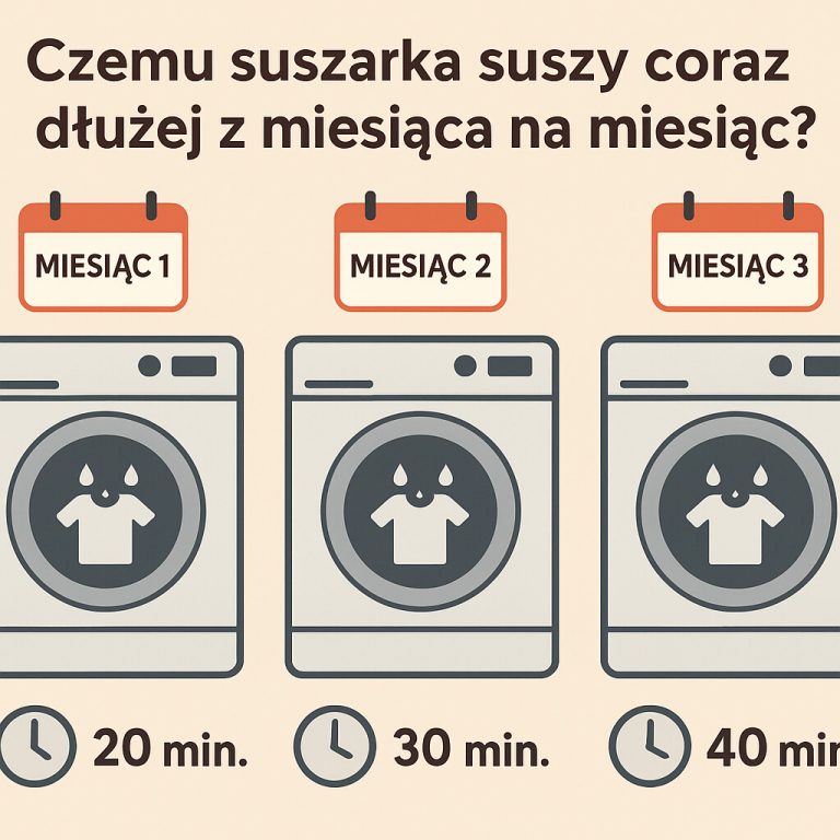 Czemu suszarka suszy coraz dłużej z miesiąca na miesiąc