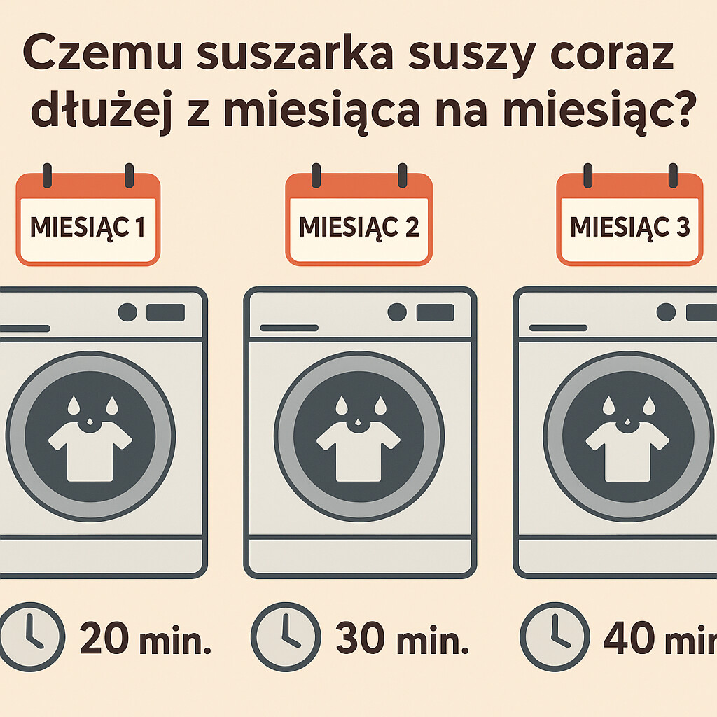 Czemu suszarka suszy coraz dłużej z miesiąca na miesiąc