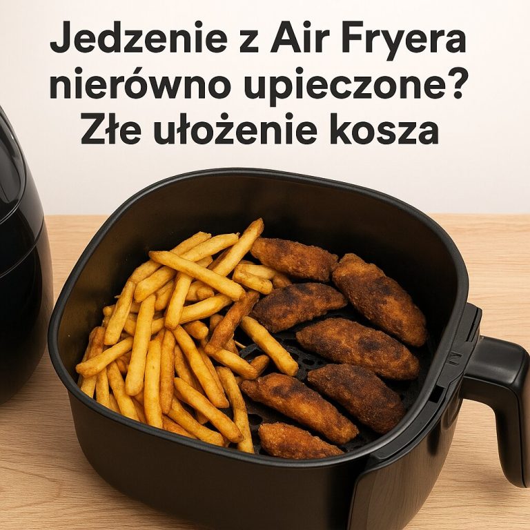 Jedzenie nierówno upieczone Złe ułożenie kosza