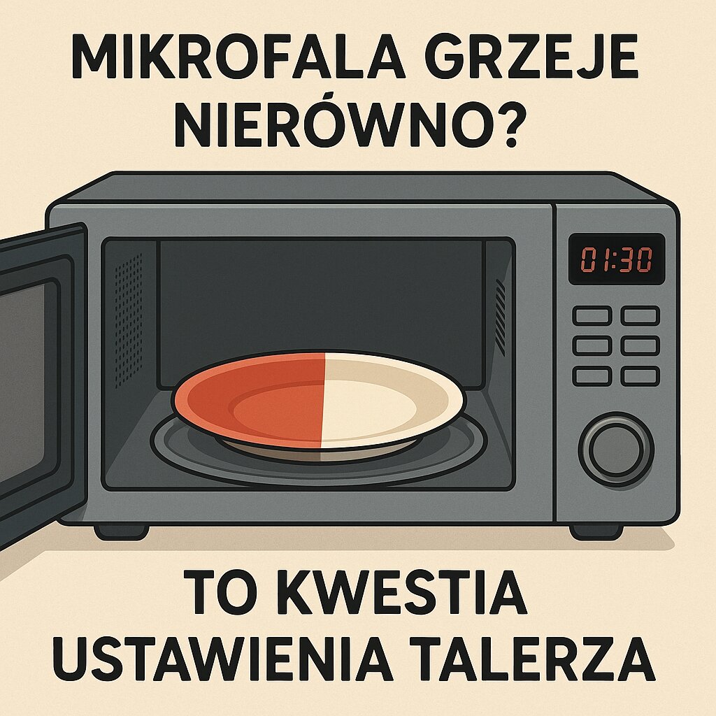 Mikrofala grzeje nierówno To kwestia ustawienia talerza