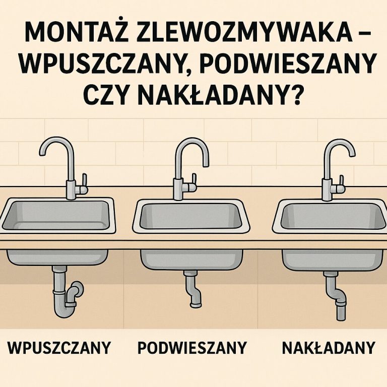 Montaż zlewozmywaka – wpuszczany, podwieszany czy nakładany