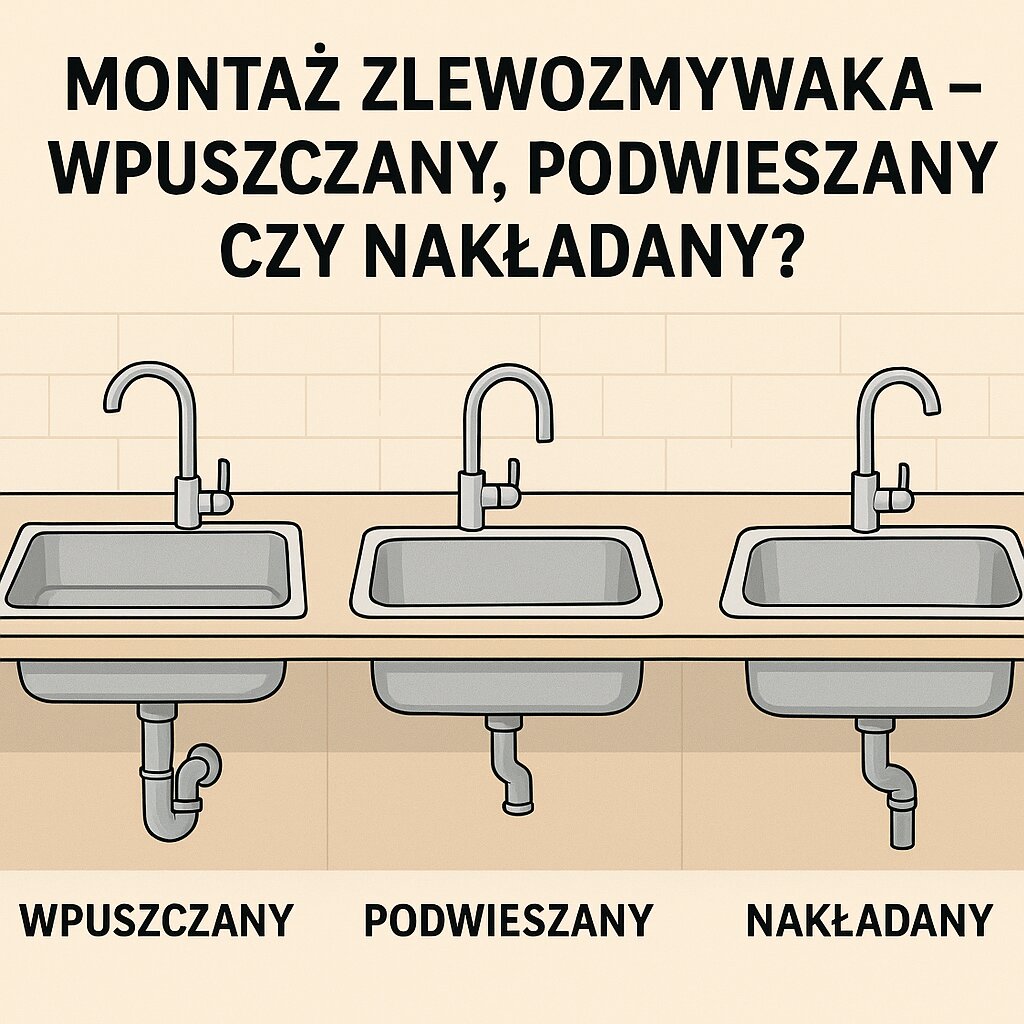 Montaż zlewozmywaka – wpuszczany, podwieszany czy nakładany