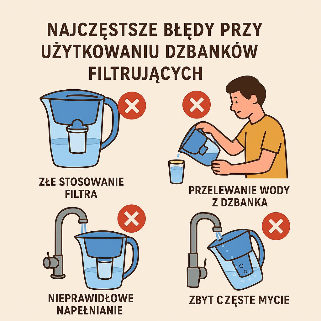 Najczęstsze błędy przy użytkowaniu dzbanków filtrujących