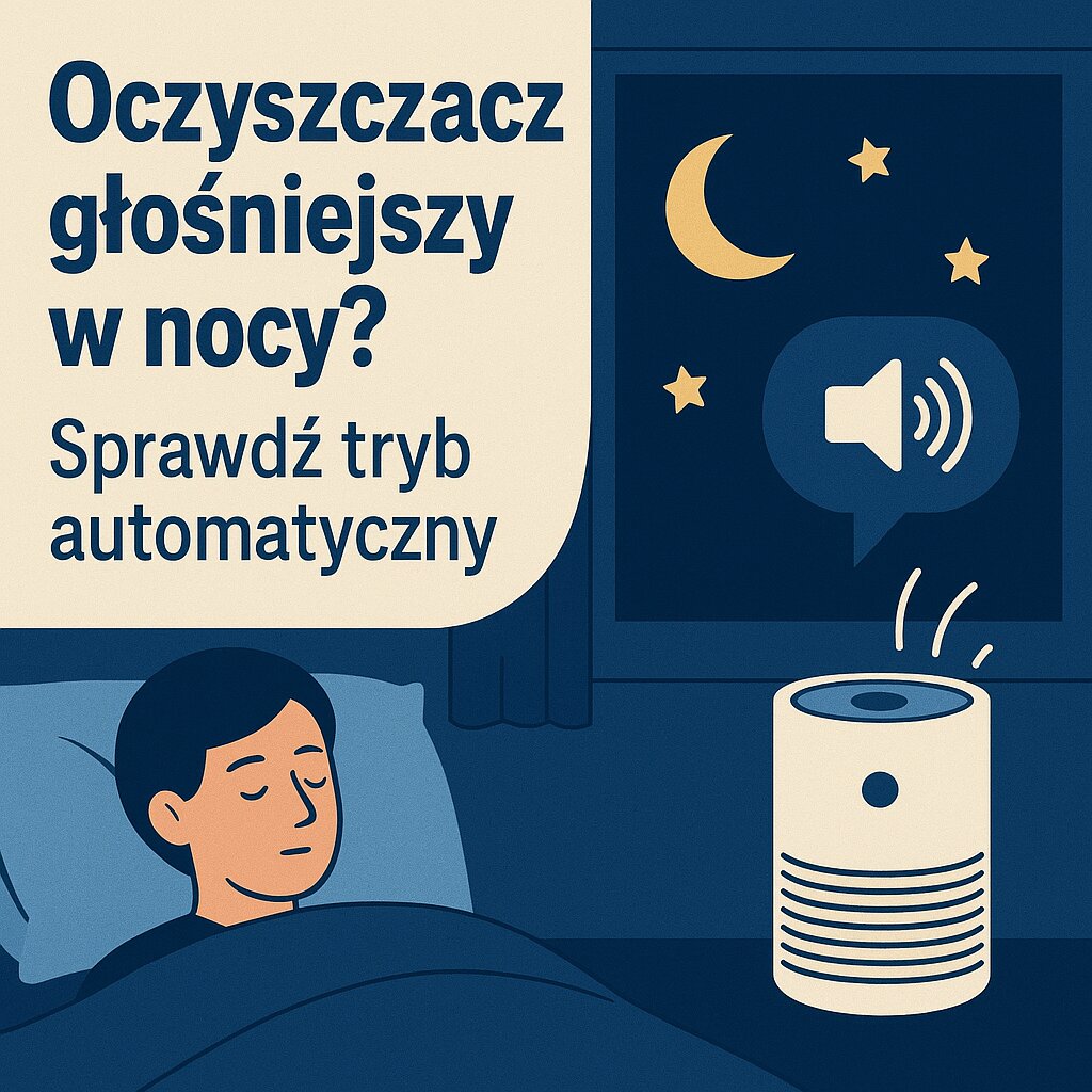 Oczyszczacz głośniejszy w nocy Sprawdź tryb automatyczny