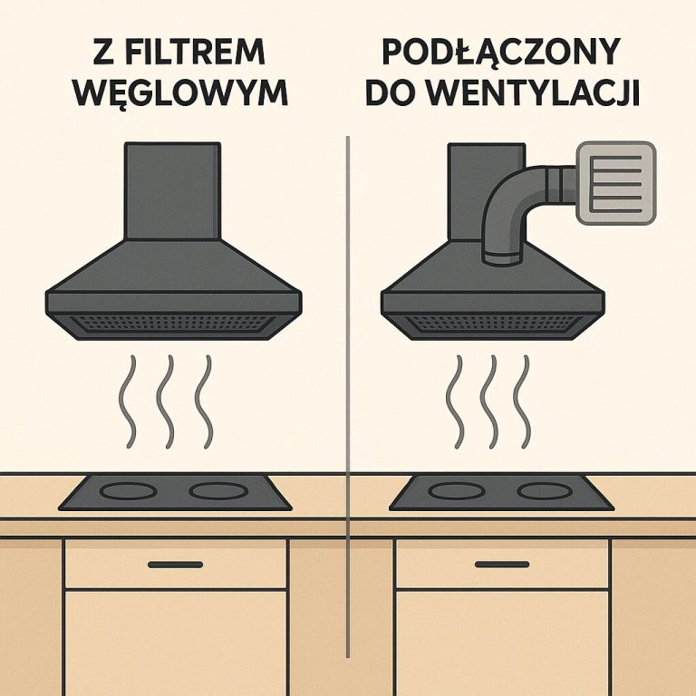 Okap z filtrem węglowym czy podłączony do wentylacji