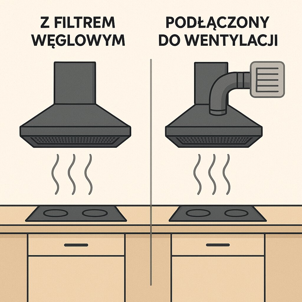 Okap z filtrem węglowym czy podłączony do wentylacji