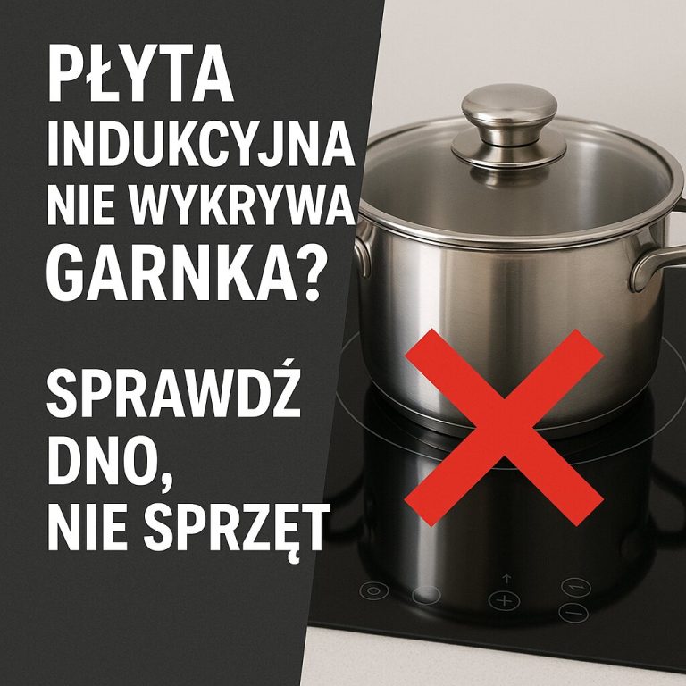 Płyta indukcyjna nie wykrywa garnka Sprawdź dno, nie sprzęt