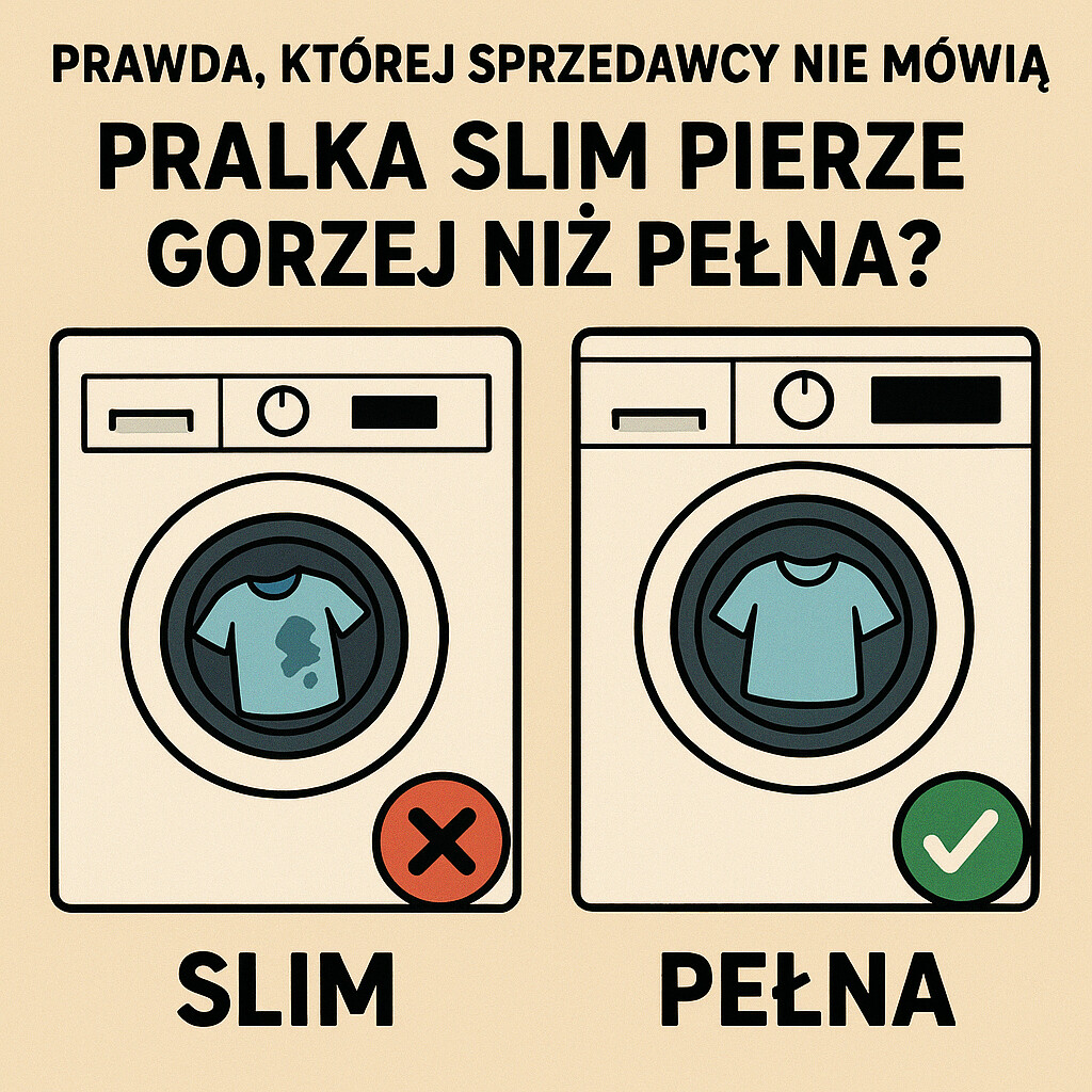 Pralka slim pierze gorzej niż pełna Prawda, której sprzedawcy nie mówią