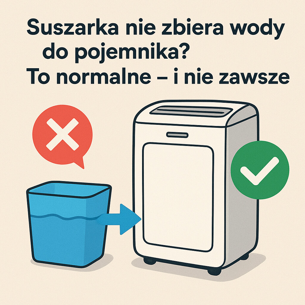 Suszarka nie zbiera wody do pojemnika To normalne – i nie zawsze