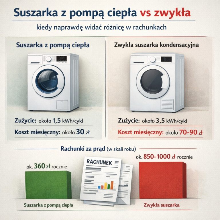 Suszarka z pompą ciepła vs zwykła – kiedy naprawdę widać różnicę w rachunkach
