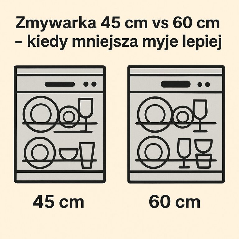 Zmywarka 45 cm vs 60 cm – kiedy mniejsza myje lepiej