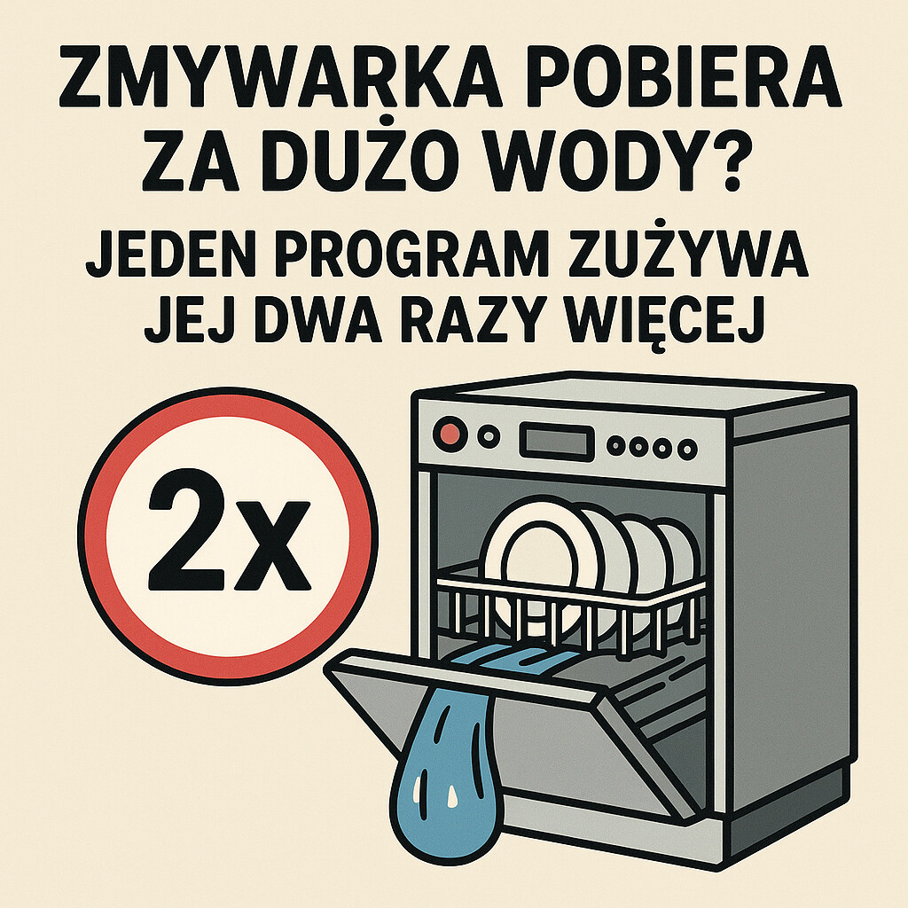 Zmywarka pobiera za dużo wody Jeden program zużywa jej dwa razy więcej