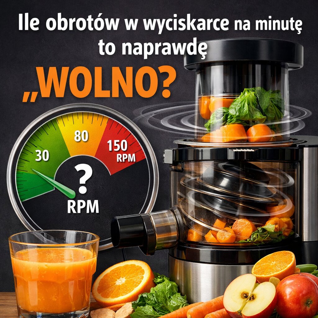 Ile obrotów w wyciskarce na minutę to naprawdę „wolno”