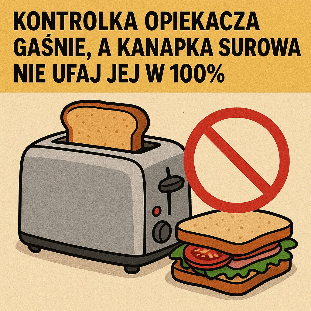 Kontrolka opiekacza gaśnie, a kanapka surowa Nie ufaj jej w 100%