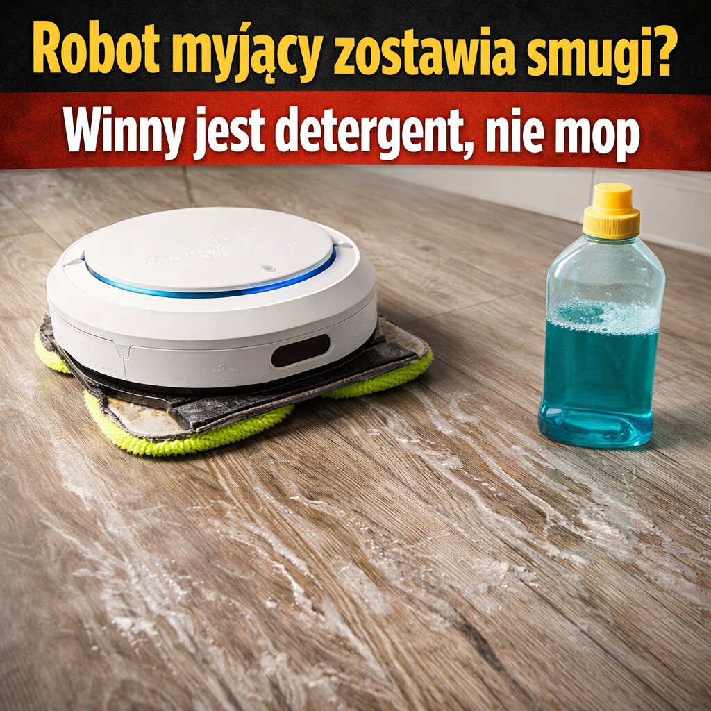 Robot myjący zostawia smugi Winny jest detergent, nie mop